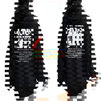 Protest Hands Off Medicare Social Security Resist Women Women Oversized Hoodie Back Print - Thegiftio
