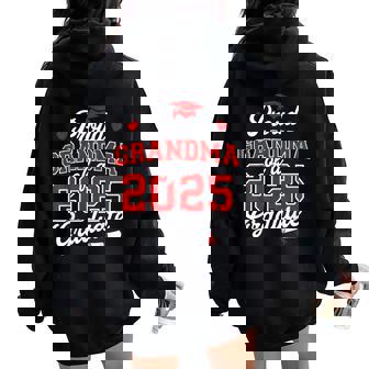 Proud Grandma Of A Class Of 2025 Graduate Senior Graduation Women Oversized Hoodie Back Print | Mazezy