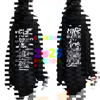 Proud Grandma Class Of 2025 Preschool Graduate Graduation Women Oversized Hoodie Back Print - Thegiftio UK