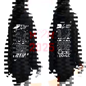 Proud Mom Of 2025 Senior Graduate Matching Family Graduation Women Oversized Hoodie Back Print | Mazezy
