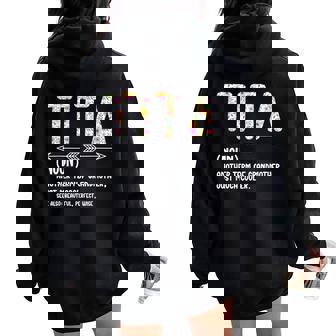 Proud Tita Grandma For Mother's Day Tita Definition Tita Grandma Tita Grandmother Women Oversized Hoodie Back Print | Mazezy