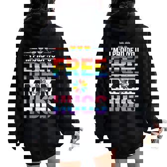 Rainbow Free Mom Hugs Lgbtq Pride Month Trendy Lgbt Women Oversized Hoodie Back Print - Thegiftio