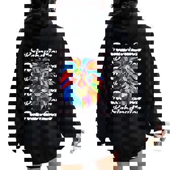 Rainbow Lion かっこいい おしゃれ ロゴ レディース オーバーサイズ パーカー バックプリント - Kawaiitshirt