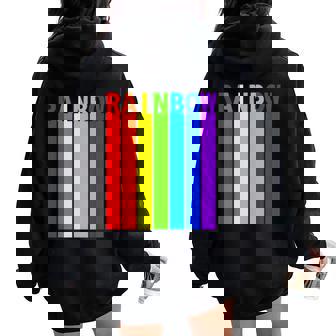 Rainbow レインボー《虹 カラー》【デザインアート】文字 7色 カラフル レディース オーバーサイズ パーカー バックプリント - Kawaiitshirt