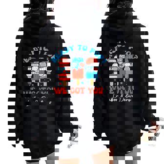 Ready To Pop 4Th Of July Labor And Delivery Nurse Popsicle Women Oversized Hoodie Back Print - Thegiftio UK