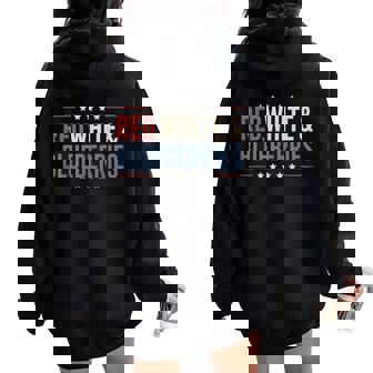 Red White And Blue Usa Patriotic For Women Women Oversized Hoodie Back Print | Mazezy