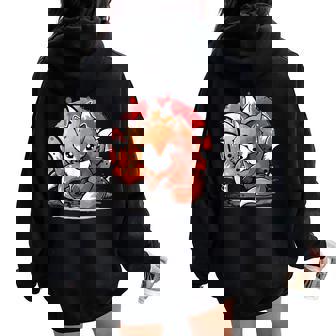 Renard Japonais Riant À Neuf Queues Pour Enfants Adolescentes Filles Sweat à capuche oversize pour femme avec imprimé dans le dos - Cadeauxyz