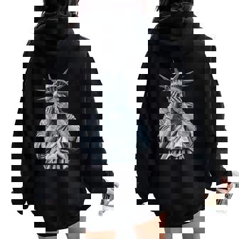 Resist Statue Of Liberty Crying Protest Equality Women Women Oversized Hoodie Back Print | Mazezy