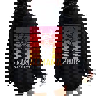 Retro Almama Día De La Madre Mejor Mamá Alpaca Women Oversized Hoodie Back Print - Regaloses
