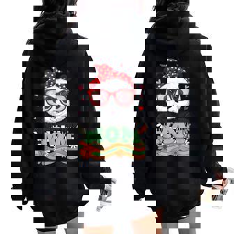 Rétro Années 70 Fleur Panda Maman Grandma Fête Des Mères Sweat à capuche oversize pour femme avec imprimé dans le dos - Cadeauxyz
