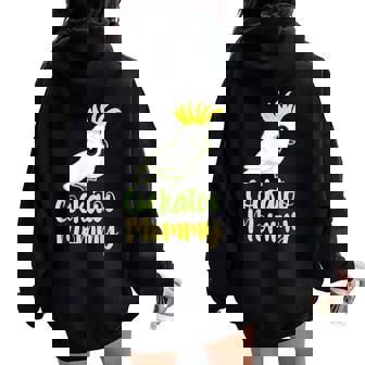 Retro Cockatoo Mother Mom Cockatoo Mommy Cockatiel レディース オーバーサイズ パーカー バックプリント - Kawaiitshirt