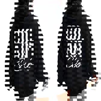 Retro Cool Aunts Club Best Auntie Ever Aunt Pocket Women Oversized Hoodie Back Print | Mazezy