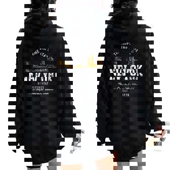 Retro Estados Unidos Nueva Yorkintage Cuello Women Oversized Hoodie Back Print - Regaloses