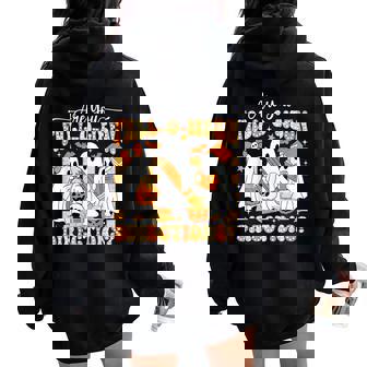 Retro Are You Fall O Ween Directions Teacher Halloween Ghost Women Oversized Hoodie Back Print | Seseable FR