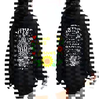 Retro Floral Mama Flower Happy Mother's Day Girls Women Oversized Hoodie Back Print - Thegiftio UK