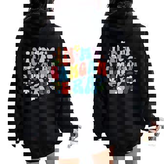 Retro Groovy In My Gamgam Era Happy Mother's Day Women Oversized Hoodie Back Print - Thegiftio