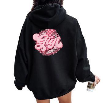 Retro Groovy Gigi Leopard Grandma Mother's Day Women Women Oversized Hoodie Back Print - Thegiftio UK
