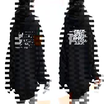 Retro Phonemes Graphemes And Caffeine Drinking Coffee Women Oversized Hoodie Back Print | Mazezy