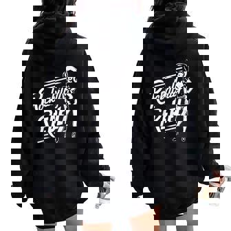 Rockabilly Rebel Pin-Up Girl In Dress Graphic レディース オーバーサイズ パーカー バックプリント - Kawaiitshirt