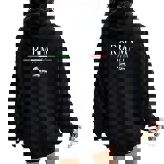 Roma Italia Destino Turísticoouvenir Women Oversized Hoodie Back Print - Regaloses