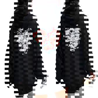 With Roses On It De Jardinage De Fleurs Pour Sweat à capuche oversize pour femme avec imprimé dans le dos - Cadeauxyz