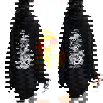 Rubber Duck Punk Heavy Metal Women Oversized Hoodie Back Print - Thegiftio