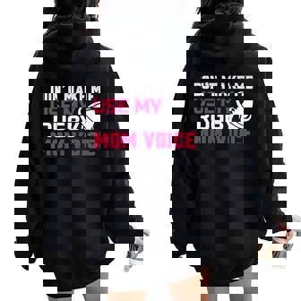 Rugby Don't Make Me Use My Rugby Momボイス。 長袖tシャツ レディース オーバーサイズ パーカー バックプリント - Kawaiitshirt