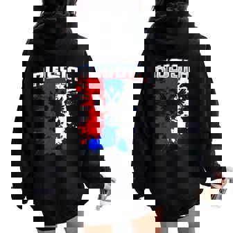 Rusia Regalo Es Flaj Moscú Rusia Rusia Women Oversized Hoodie Back Print - Regaloses