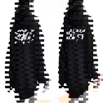 Sarcastic 8647 Vintage 80S Style 86 47 Rock Music 8647 Women Oversized Hoodie Back Print | Mazezy