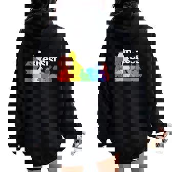 Save PBS Resist Rainbow Character Graphic Women Oversized Hoodie Back Print | Mazezy