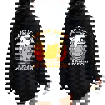 Savoir Gérer La Pression Apéro Fête Amis Homme Cadeau Sweat à capuche oversize pour femme avec imprimé dans le dos - Cadeauxyz