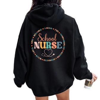 School Nurse Back To School Nurse For Women Women Oversized Hoodie Back Print - Thegiftio UK