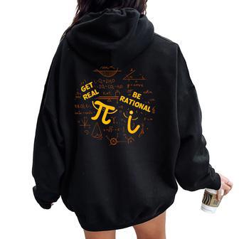 Sé Realé Racional Broma Matemática Para Profesores Nerds Women Oversized Hoodie Back Print - Regaloses