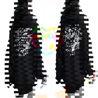 Second Grade Dream Team Teacher Girl Back To School Women Oversized Hoodie Back Print | Mazezy