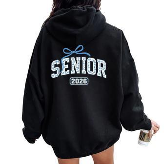 Senior 2026 Graduation Floral Pattern Women Oversized Hoodie Back Print - Thegiftio UK