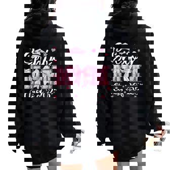 Senior Mom 2025 Graduation Class Of 2025 Coquette Bow Women Women Oversized Hoodie Back Print - Thegiftio UK