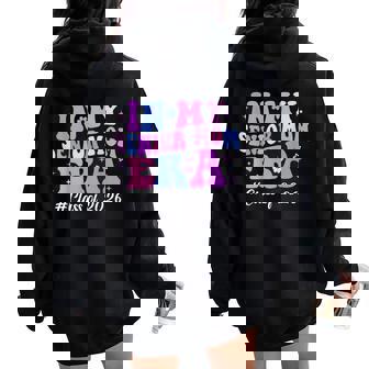 In My Senior Mom Era Class Of 2026 Groovy Senior Mom 2026 Women Oversized Hoodie Back Print | Mazezy