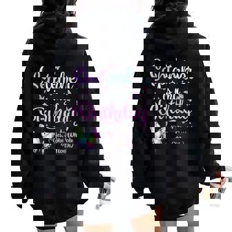 September Is My Birthday Yes The Whole Month Butterfly Bday Women Oversized Hoodie Back Print - Thegiftio