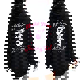 Shake Your Bunny Tail 愛らしいバブルガム レディース オーバーサイズ パーカー バックプリント - Kawaiitshirt