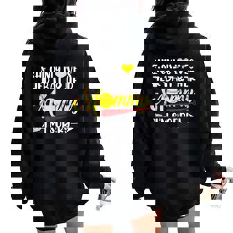 She Only Loves Her Bat And Her Mommy Mother's Day Softball Women Oversized Hoodie Back Print - Thegiftio UK