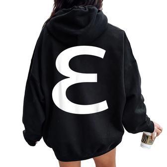 Símbolo Epsilon Alfabeto Griego Grecia Lingüística Idioma Women Oversized Hoodie Back Print - Regaloses