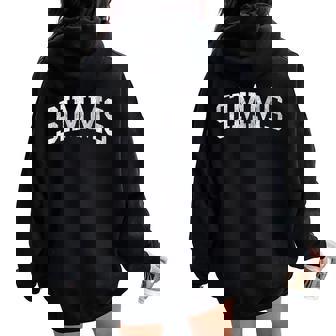 Simms Oklahoma Ok ビンテージ アスレチック スポーツデザイン レディース オーバーサイズ パーカー バックプリント - Kawaiitshirt