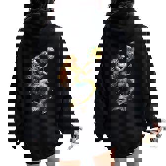 Sirène Mythique Graphique Fantaisie Illustrationirène Sweat à capuche oversize pour femme avec imprimé dans le dos - Cadeauxyz