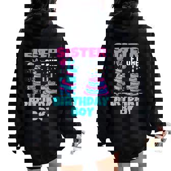 Sister Birthday Boy Llama Pinata Party Family Mathing Women Women Oversized Hoodie Back Print - Thegiftio