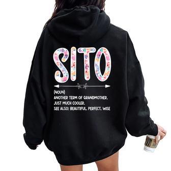 Sito Definition Sito Grandma Sito Grandmother Women Oversized Hoodie Back Print - Thegiftio UK