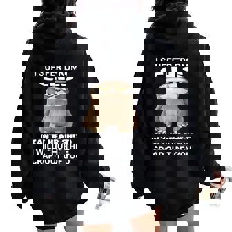 Sloth I Suffer From CHS I Will Huh The Crap Out Of You Women Oversized Hoodie Back Print | Mazezy