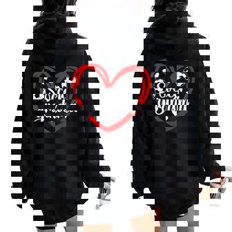 Soccer Grandma Heart Grandma Of A Soccer Player Grandmother Women Oversized Hoodie Back Print - Thegiftio