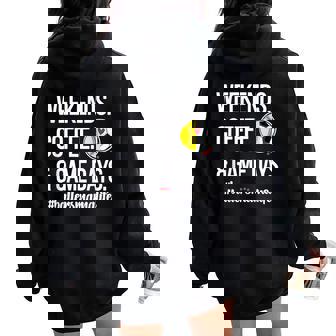 Softball Soccer Mom Game Day Proud Ball Mama Baller Mother Women Oversized Hoodie Back Print | Mazezy
