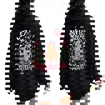 Solo Una Chica Que Ama Los Capibaras Lindos Capibaras Para Niñas Y Es Women Oversized Hoodie Back Print - Regaloses
