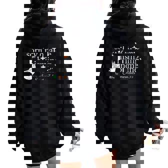 Sorry I'm Late His Timing Not Mine Christian Goose Women Oversized Hoodie Back Print - Thegiftio